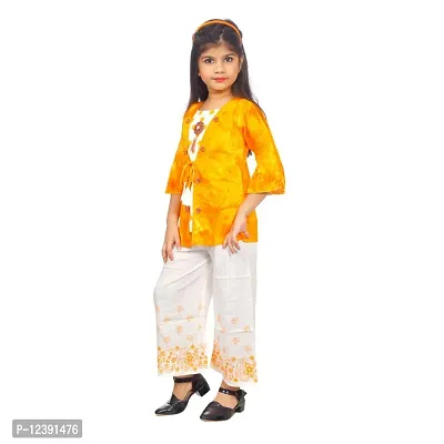 Girls Festive  Party Kurta and Palazzo Set  (Yellow Pack of 1)-thumb2