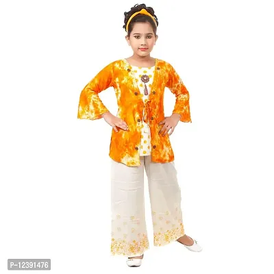 Girls Festive  Party Kurta and Palazzo Set  (Yellow Pack of 1)-thumb0