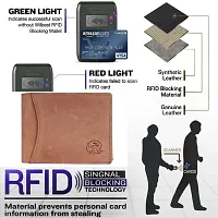 MEHZIN  Men Formal Tan Genuine Leather RFID Wallet  (9 Card Slots)-thumb1