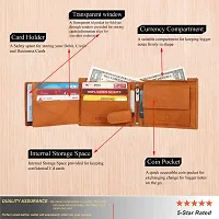 MEHZIN  Men Formal Tan Genuine Leather RFID Wallet  (9 Card Slots)-thumb4