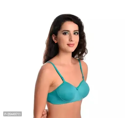 Stylish Cotton Solid Blue Basic Bras For Women-thumb0