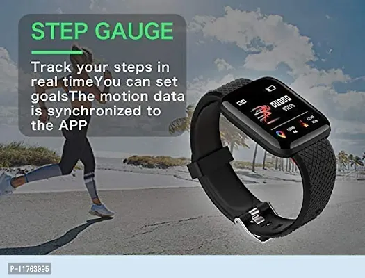 Cartbae D16 Smart Watch Smartwatch  (Black Strap, Free Size)-thumb0