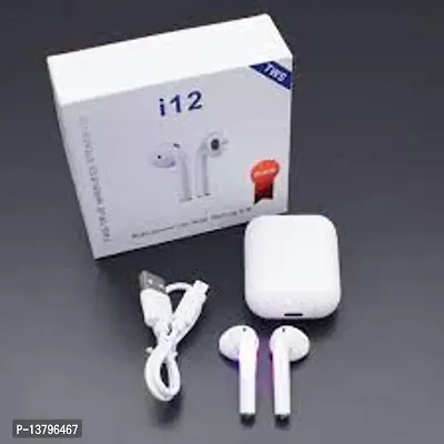 i12 tws wireless bluetooth earbuds Bluetooth Headset  (white, True Wireless)