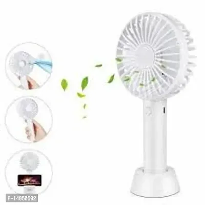 Rechargeable desk and portable fan - 3 positions - USB charging - 3W - with holder - LED indicator - White