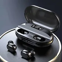 T2 TWS 5.0 Bluetooth In Ear Earphone Noise Cancelling with 1500mah Power Bank with led Display Earbuds Compatible for All Smartphone (Black)-thumb1