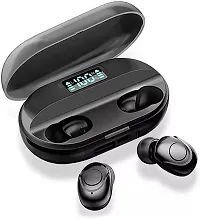 T2 TWS 5.0 Bluetooth In Ear Earphone Noise Cancelling with 1500mah Power Bank with led Display Earbuds Compatible for All Smartphone (Black)-thumb2