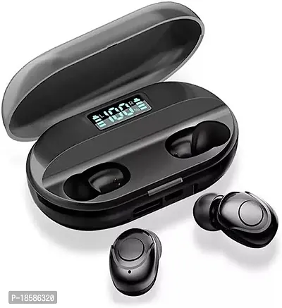 T2 TWS 5.0 Bluetooth In Ear Earphone Noise Cancelling with 1500mah Power Bank with led Display Earbuds Compatible for All Smartphone (Black)-thumb3