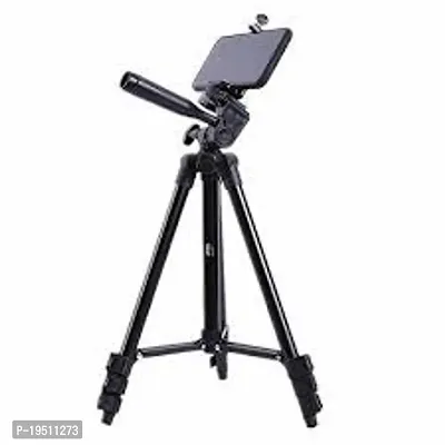 Tripod 3120 Smart Aluminium Adjustable Portable and Foldable Tripod Stand Clip (Black)-thumb0