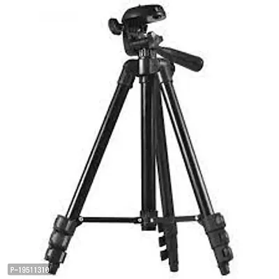 Tripod 3120 Smart Aluminium Adjustable Portable and Foldable Tripod Stand Clip (Black)-thumb2