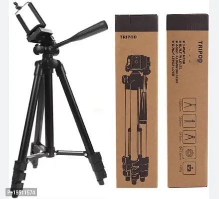 Tripod 3120 Smart Aluminium Adjustable Portable and Foldable Tripod Stand Clip (Black)