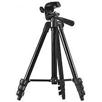 Tripod 3120 Smart Aluminium Adjustable Portable and Foldable Tripod Stand Clip (Black)-thumb1