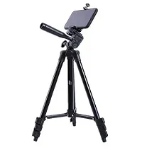 Tripod 3120 Smart Aluminium Adjustable Portable and Foldable Tripod Stand Clip (Black)-thumb2