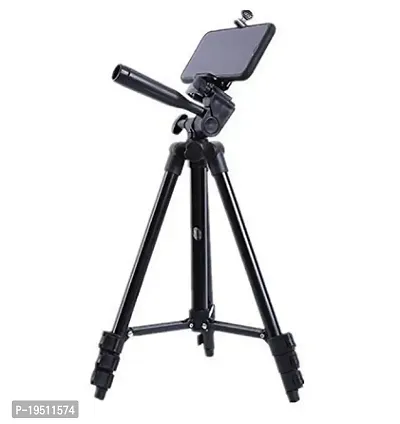 Tripod 3120 Smart Aluminium Adjustable Portable and Foldable Tripod Stand Clip (Black)-thumb3