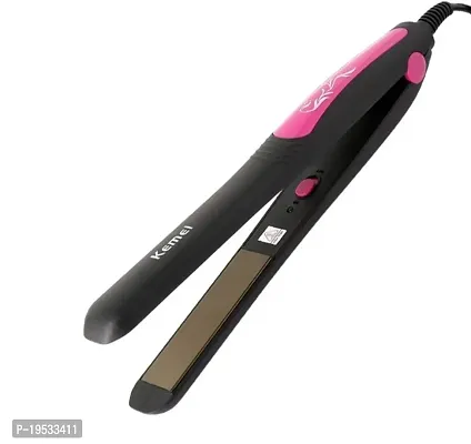 KM-328 Professional Hair Straightener - Black and Pink-thumb0