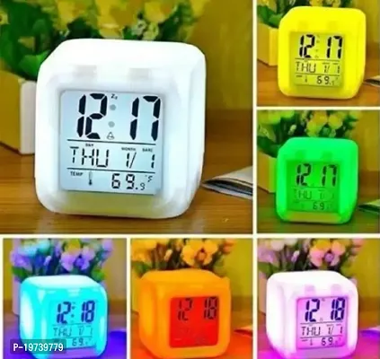 Smart Digital Alarm Clock with Automatic 7 Colour,Changing LED Digital Alarm Clock with Date and Time IME for Bedroom, Heavy Sleepers, Students-thumb2