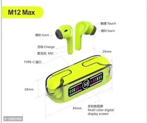 Tws headphone M12 Max TWS Bluetooth 5.3 Wireless Earbuds Touch Waterproof IPX-7-0 LED Digital Display Bluetooth Headset