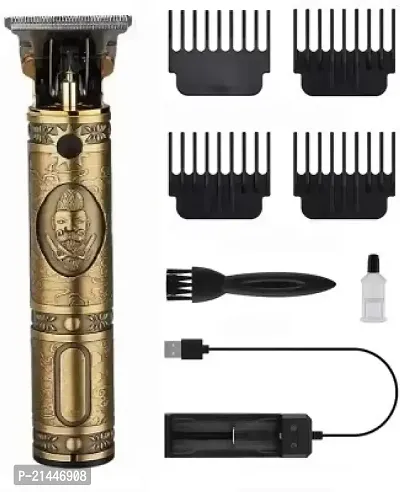 Professional Golden t99 Trimmer Haircut Grooming Kit Metal Body Rechargeable 40 Trimmer 120 min Runtime 3 Length Settings (Gold)-thumb0