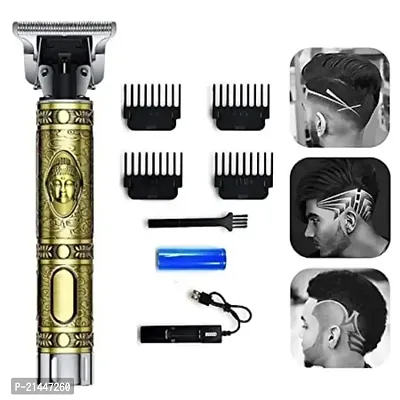 Professional Golden t99 Trimmer Haircut Grooming Kit Metal Body Rechargeable 40 Trimmer 120 min Runtime 3 Length Settings (Gold)-thumb2