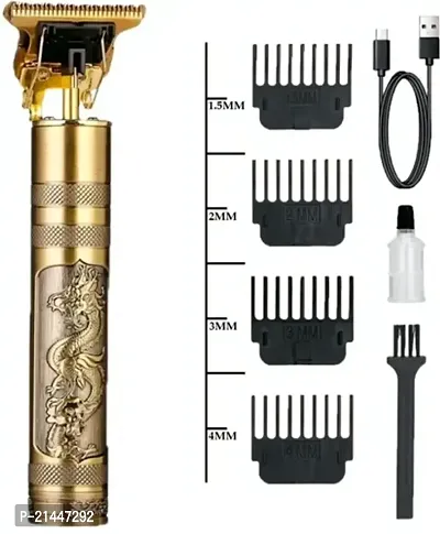 Professional Golden t99 Trimmer Haircut Grooming Kit Metal Body Rechargeable 40 Trimmer 120 min Runtime 3 Length Settings (Gold)-thumb3