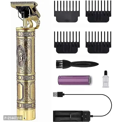 Professional Golden t99 Trimmer Haircut Grooming Kit Metal Body Rechargeable 40 Trimmer 120 min Runtime 3 Length Settings (Gold)-thumb0