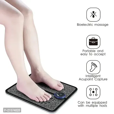 Foot Massager, Reflexologu y Electronic Feet Massager for Pain and Circulatiion, Folding Portable Electric Massage Mat, Portable Leg Massage Machine wiith 8 Modesss, USB Rechargebale-thumb0