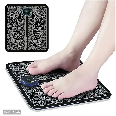 Foot Massager, Reflexologu y Electronic Feet Massager for Pain and Circulatiion, Folding Portable Electric Massage Mat, Portable Leg Massage Machine wiith 8 Modesss, USB Rechargebale-thumb0