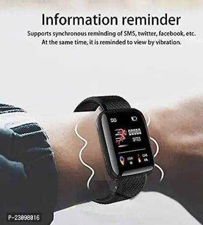 D16 Smart Watch Smartwatch  (Black Strap, Free Size)-thumb3