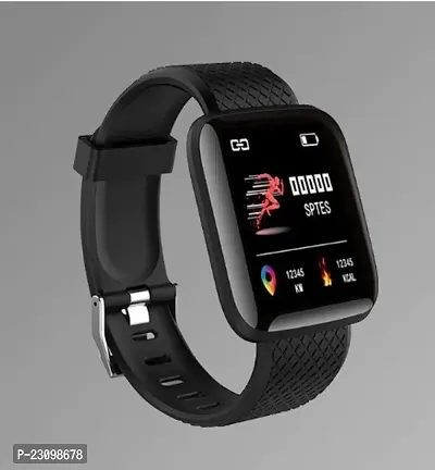 D16 Smart Watch Smartwatch  (Black Strap, Free Size)-thumb0