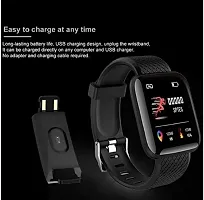D16 Smart Watch Smartwatch  (Black Strap, Free Size)-thumb1