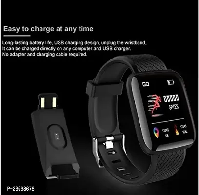 D16 Smart Watch Smartwatch  (Black Strap, Free Size)-thumb2