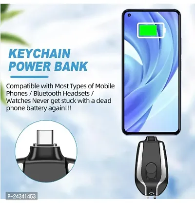 Portable Type C, 1500mAh Emergency Mini Power Bank Keychain-thumb2