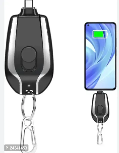 Portable Type C, 1500mAh Emergency Mini Power Bank Keychain-thumb3