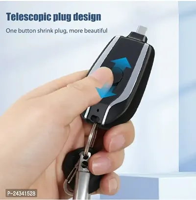 Portable Type C, 1500mAh Mini Emergency Power Bank Pod Keychain-thumb0