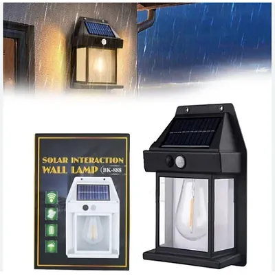 Solar Wall Lights Outdoor, Wireless Dusk to Dawn Porch Lights Fixture, Solar Wall Lantern with 3 Modes  Motion Sensor, Waterproof Exterior Lighting with Clear Panel for Entryway Front Door (1)
