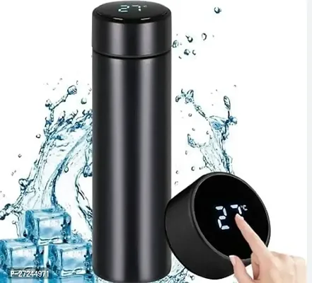 LED Temperature Display Vacuum Insulated Water Bottle(Black)-thumb0