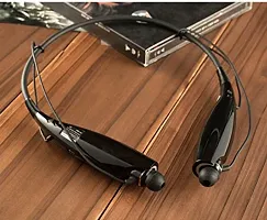 HBS-730 Neck Strap Two-link Wireless Bluetooth Earphone Bluetooth V2.1 Headset with Mic black-thumb2