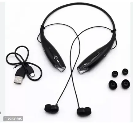 HBS-730 Neck Strap Two-link Wireless Bluetooth Earphone Bluetooth V2.1 Headset with Mic black-thumb0