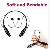 HBS-730 Neck Strap Two-link Wireless Bluetooth Earphone Bluetooth V2.1 Headset with Mic black-thumb2