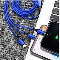 3 in 1 Charging Triple USB Cable Fast Charging Multi Pins for Android iPhone and Type C Mobile Charger-thumb1
