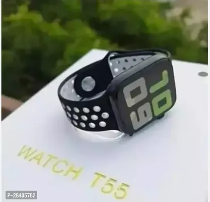 T55 Series 6 Bluetooth Smart watch with Dual Belts T55 (1 Smart Watch With 2 sets of Different Strap Color Black)