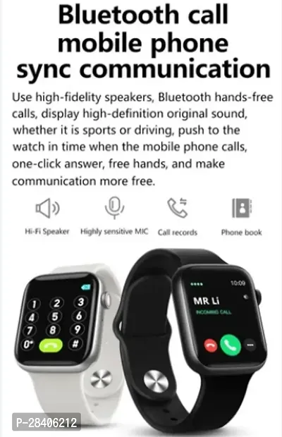 T55 Series 6 Bluetooth Smart watch with Dual Belts T55 (1 Smart Watch With 2 sets of Different Strap Color Black)