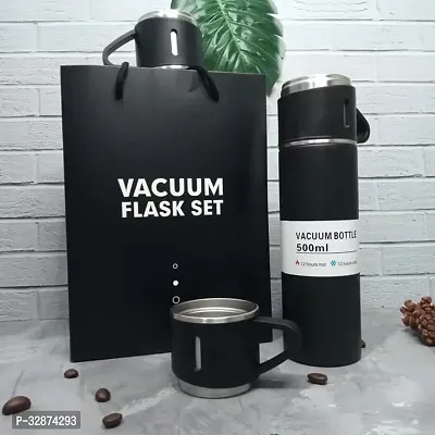 Stainless Steel Vacuum Flask and Flask Set 3 Steel Cups with Flask Combo Ideal Gift for Diwali and Birthday Gift Return Gift (Multicolour)-thumb2