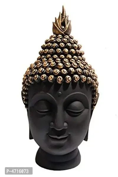 Luvcraft Lord Gautam Buddha Face Statue with Golden Head - for Home Decor| Office Decor| Chrismas Decor| Diwali Decor| Vaastu Decor| Fengshui Decorative Showpiece - 14 cm-thumb0