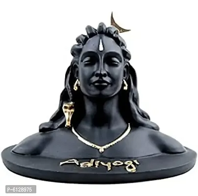 Adiyogi Shiva Statue for Car Dashboard, Pooja and Gift, Mahadev Murti/Idol, Shankara for Home and Office Decore, Matte Black | Made in India-thumb0