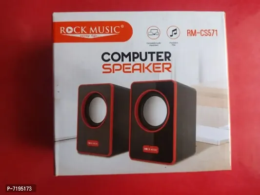 Rock muslic RM-CS571 bass booster computer speaker 2pc set compatible with mobile laptop and desktop