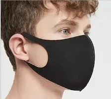 Hardia smile smily Stretchable stylish face mask black colour  for men  women pack of 9-thumb2