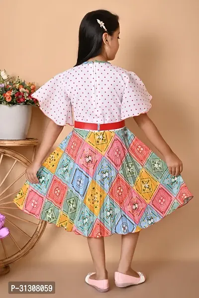 Stylish Crepe Printed Frock for Kid Girl-thumb4