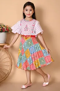 Stylish Crepe Printed Frock for Kid Girl-thumb1