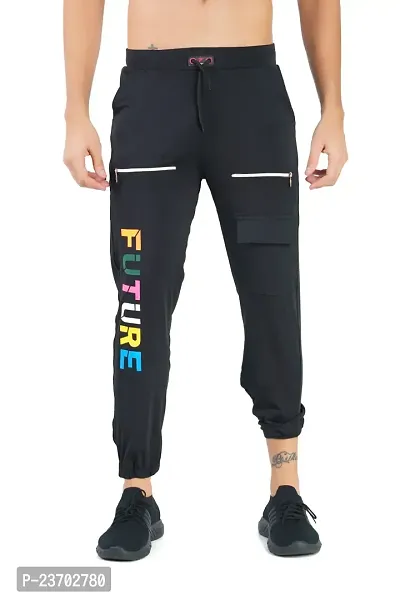 Stylish Fancy Cotton Blend Regular Track Pants For Men-thumb0