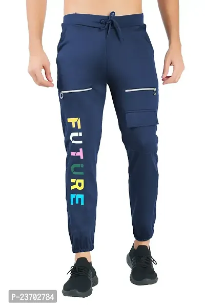 Stylish Fancy Cotton Blend Regular Track Pants For Men-thumb0